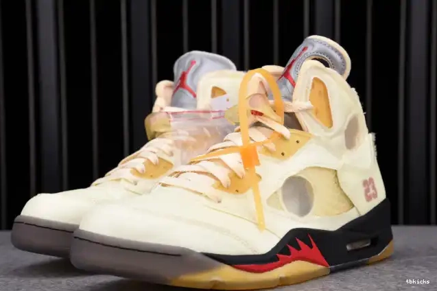 Cheap TBK Retro OFF-WHITE Jordan 5 DH8565-100 Sail 0422
